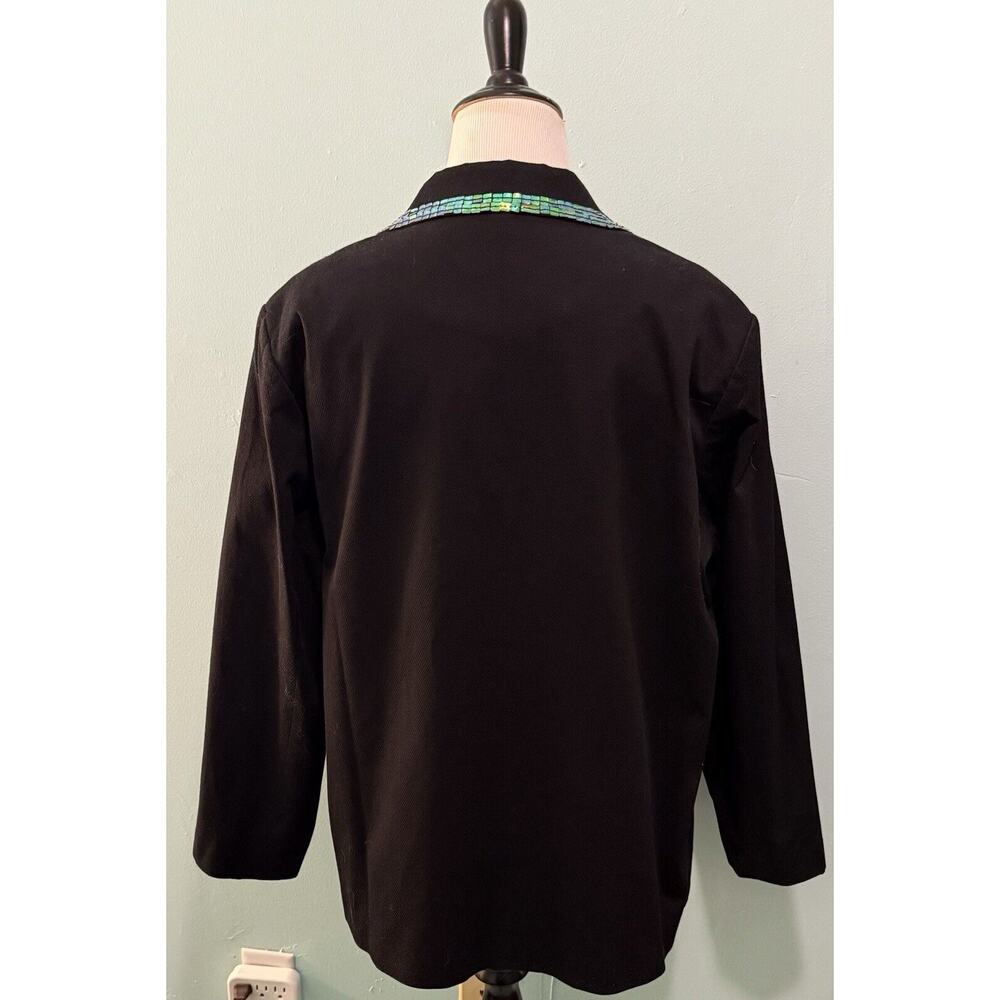 Quacker Factory Blazer Jacket Plus Size 1x Black … - image 5